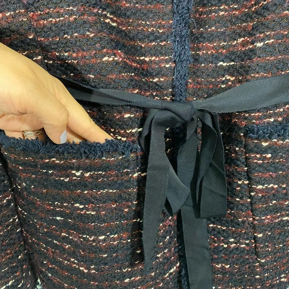 LK Bennet London Women's Navy & Red Tweed Elaine Blazer Size 8 - Image 10