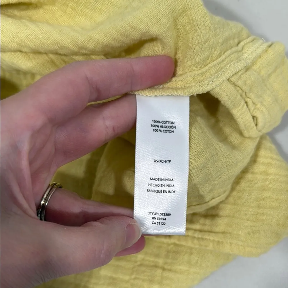 beachlunchlounge yellow blouse with flutter sleeves and smocked neckline - Image 10