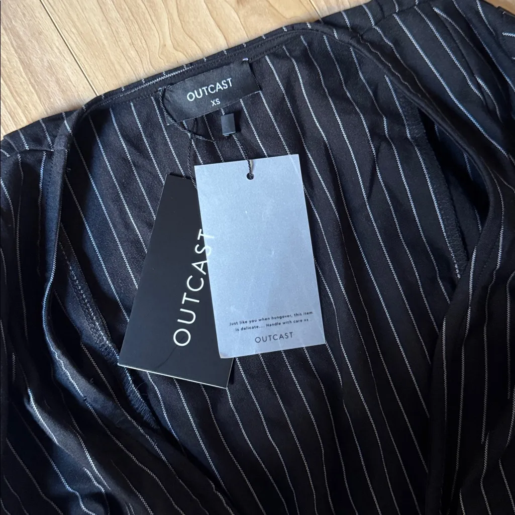 ADALINA MINI DRESS PINSTRIPE Black Size XS - Image 5