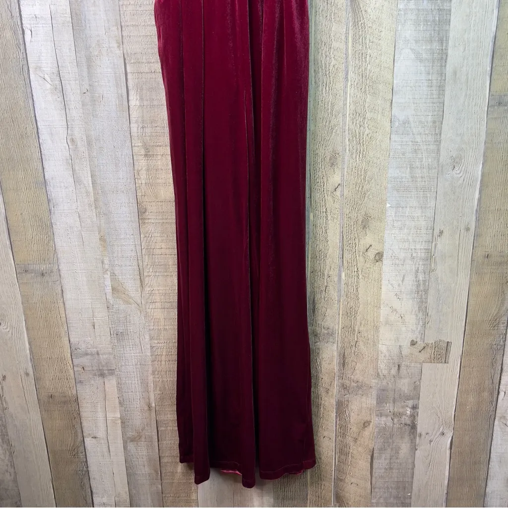 Alfani Medium Velvet Wide Leg Jumpsuit Surplice Sleeveless Stretch Waist… - Image 5