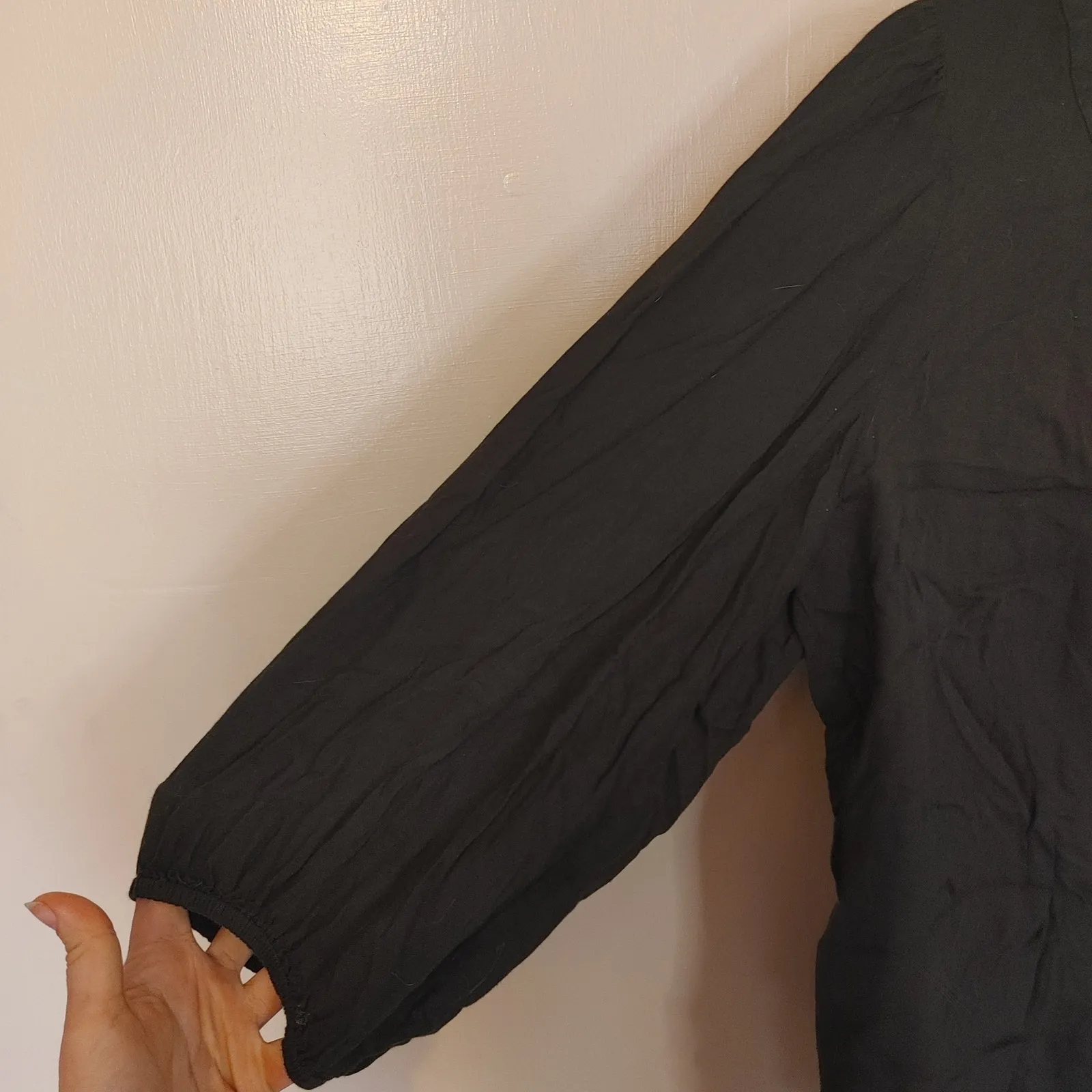 Preswick & Moore  Rayon Size Large L Dark Green Flowy Button Blouse Whimsy Goth - Image 9