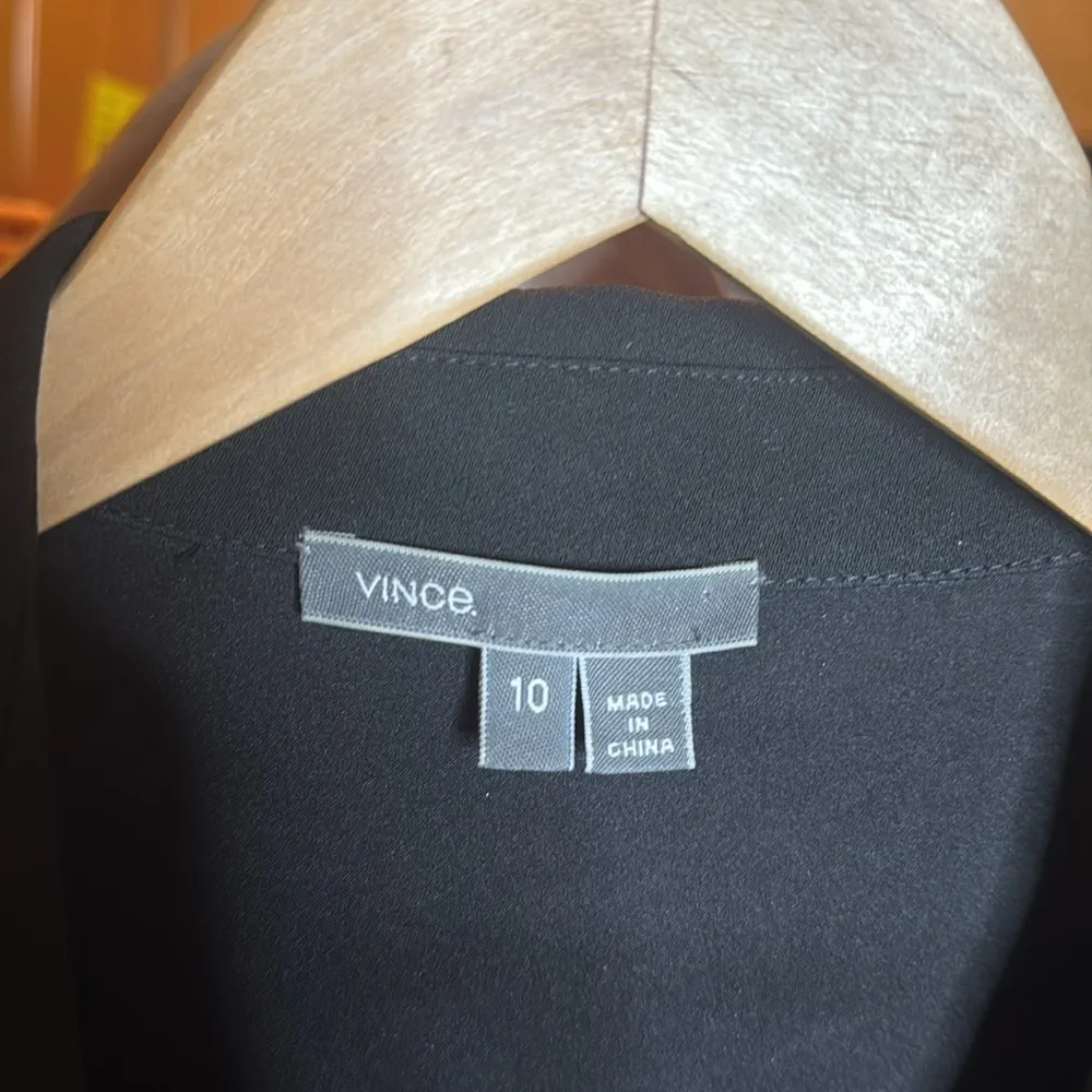 VINCE. Button Down Black Jumpsuit Size 10 - Image 7