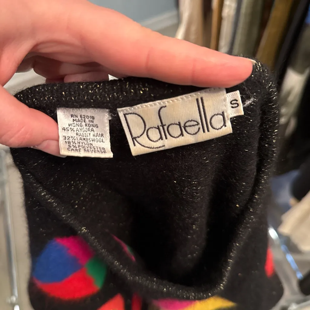 Rafaella  Black Sweater with Bold Geometric Design - Image 3