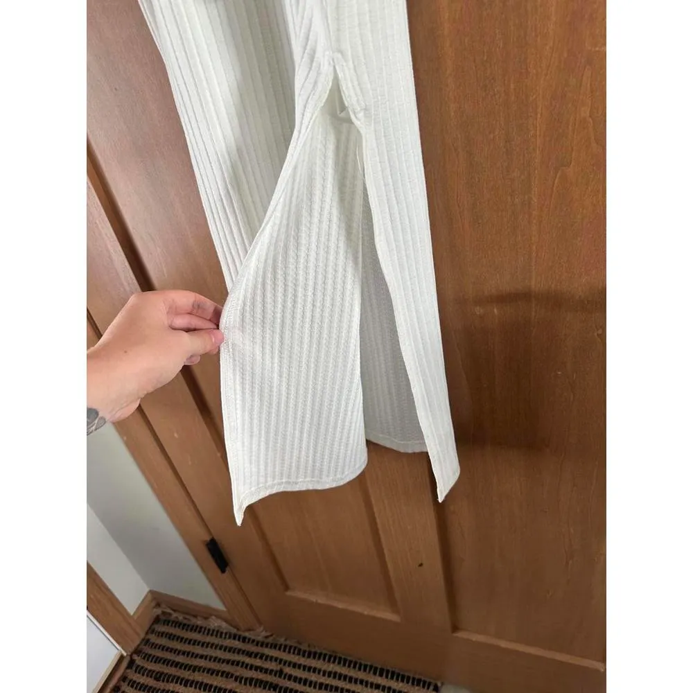 NWT Hello Molly Ways I Loved You Knit Midi Dress White Ribbed Women’s size 4​ - Image 6