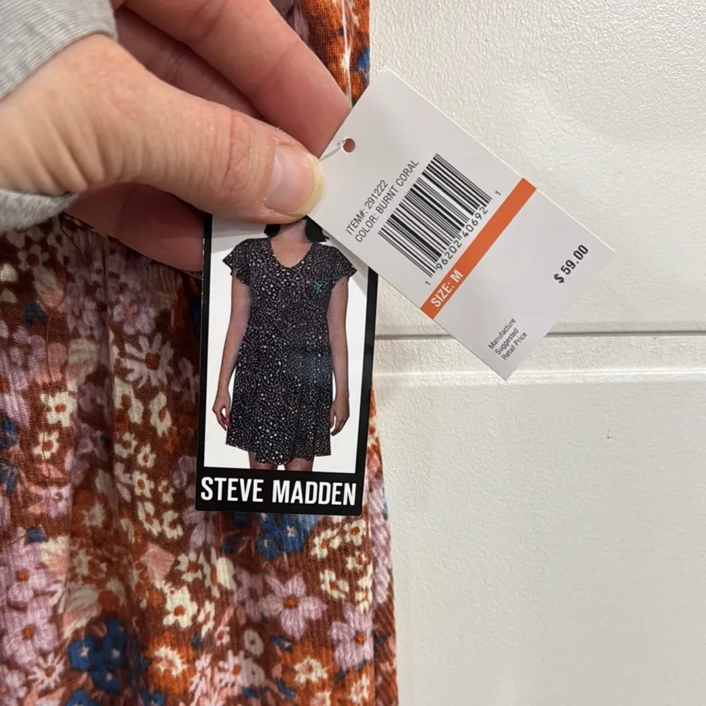 Steve Madden Floral Dress - Brown, Pink and Blue NWT - Image 3