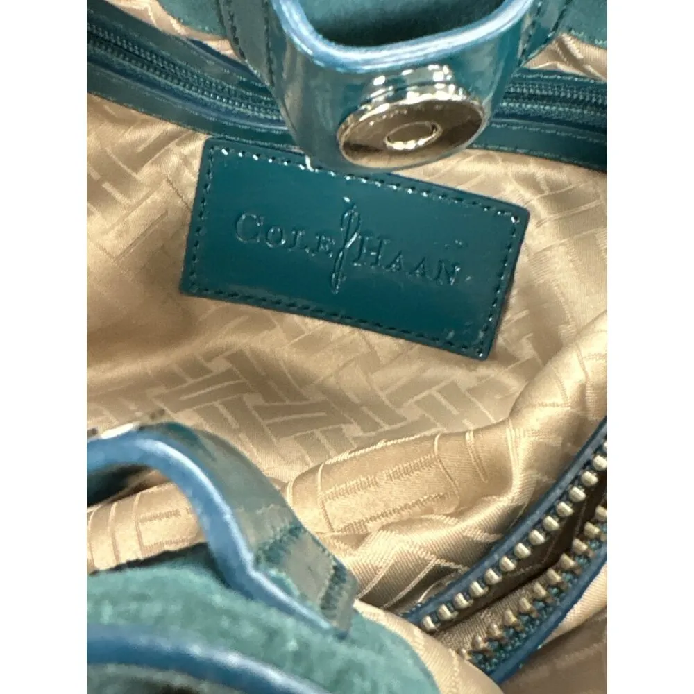 Cole Haan women’s green leather suede handbag purse medium size SKU 3557 - Image 10