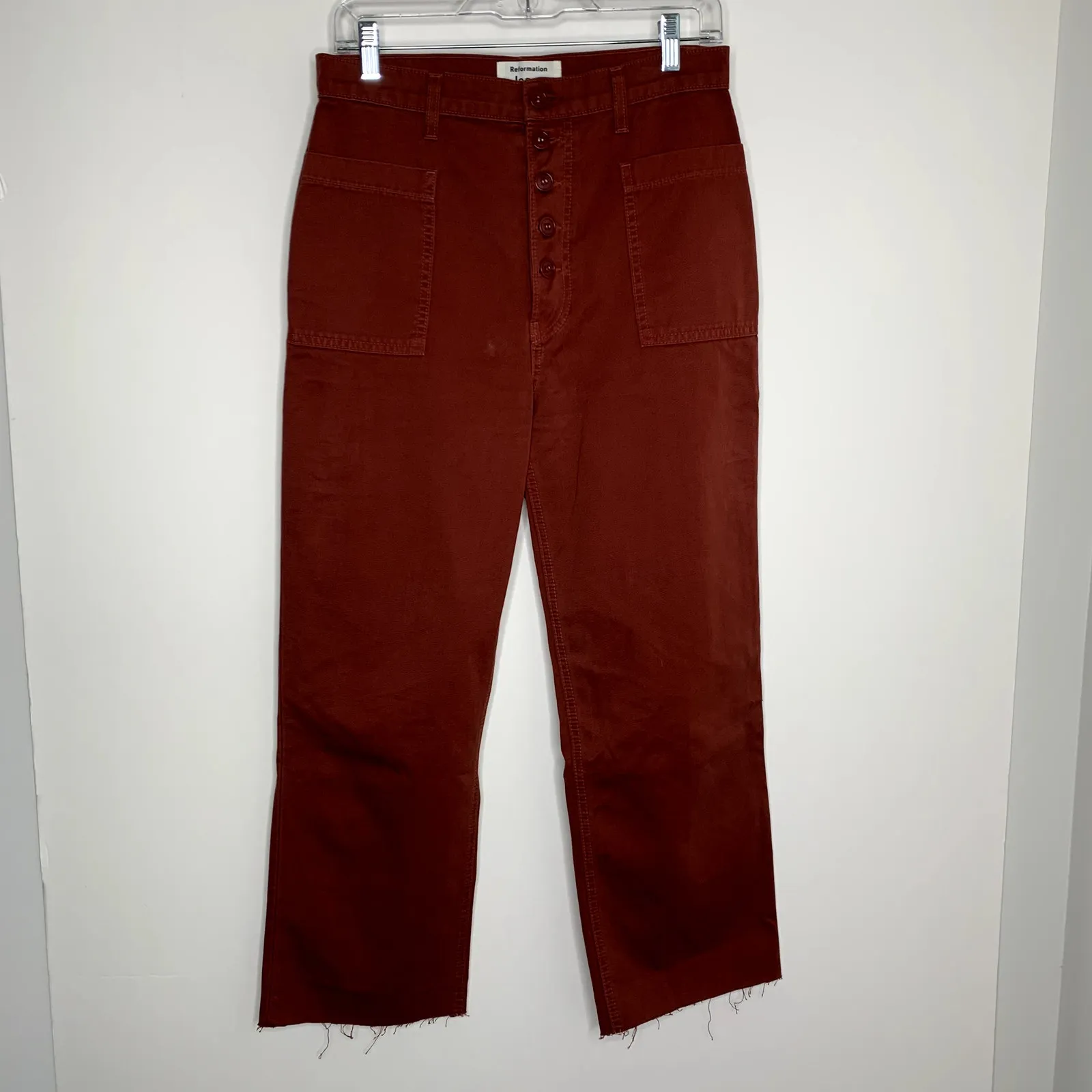 Reformation Alicia Crop Pant Rust Womens Size 29 - Image 3