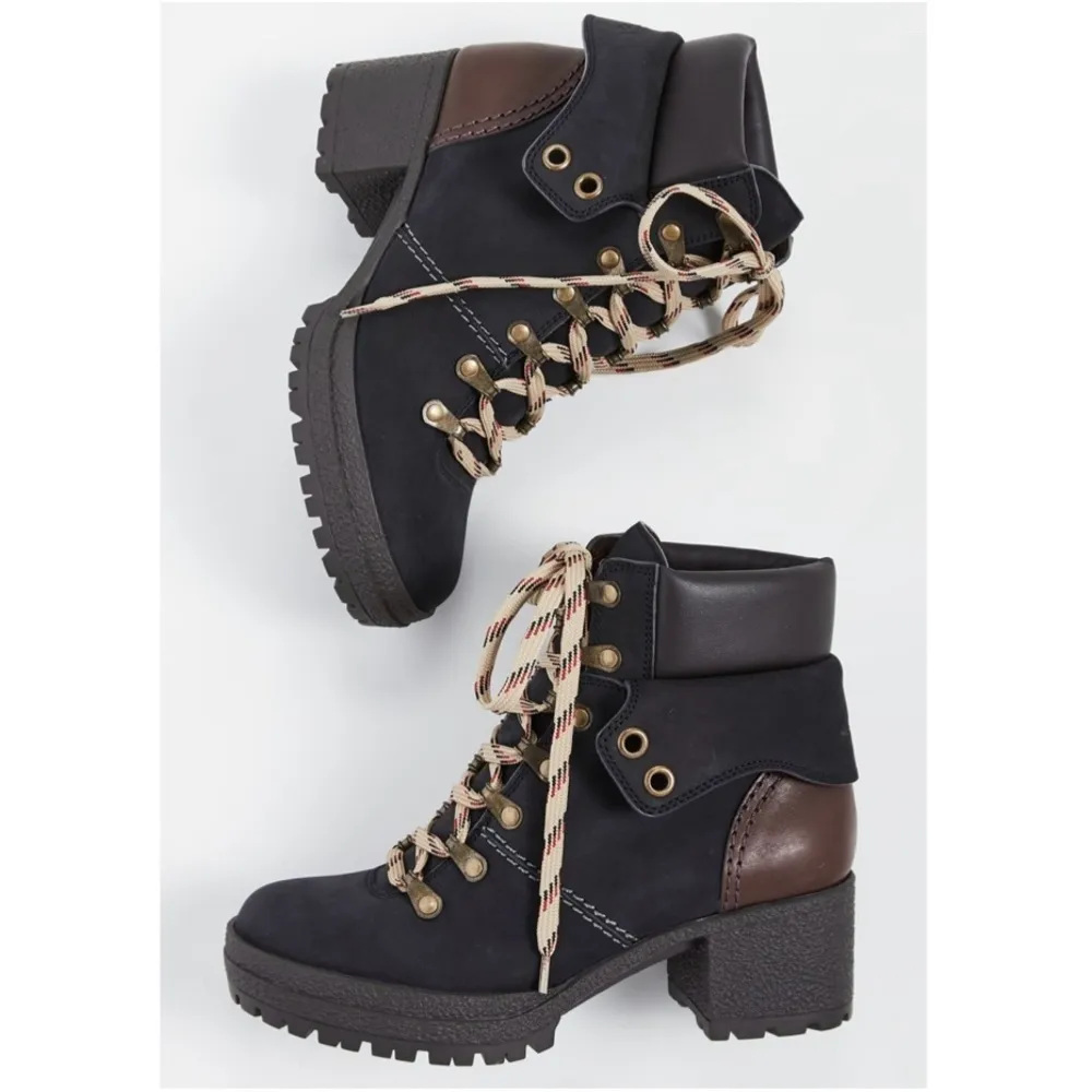 NEW See by Chloe Eileen Mid Heel 40mm Boots Leather Nero - Image 2