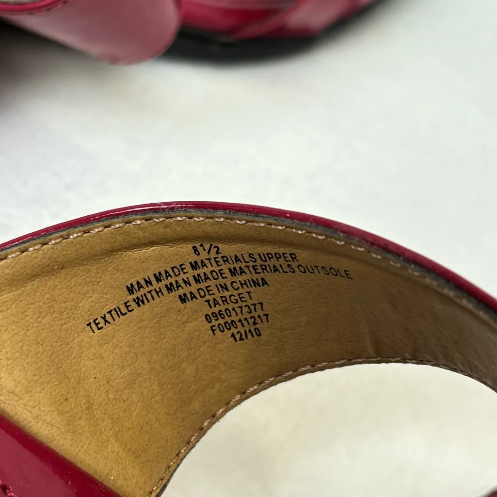 Merona Woman’s Embellished Barbiecore Fuchsia Pink City Chic Heeled Sandals - Image 3