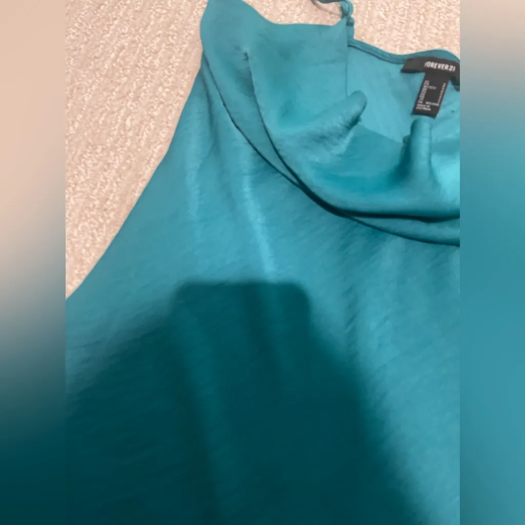 NWT FOREVER21 SATIN MINI DRESS COWL NECK S - Image 2