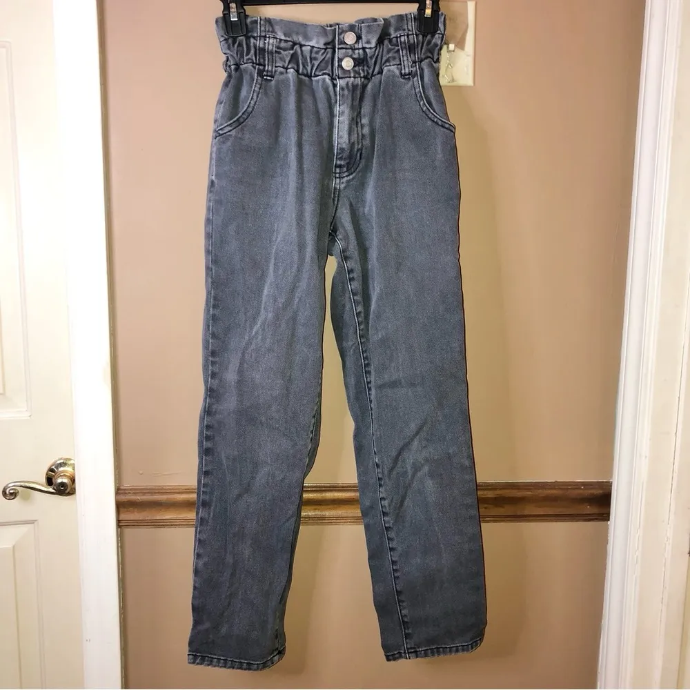 Pacsun Paperbag Straight Leg‎ Mom jeans dark black wash size 23 - Image 3