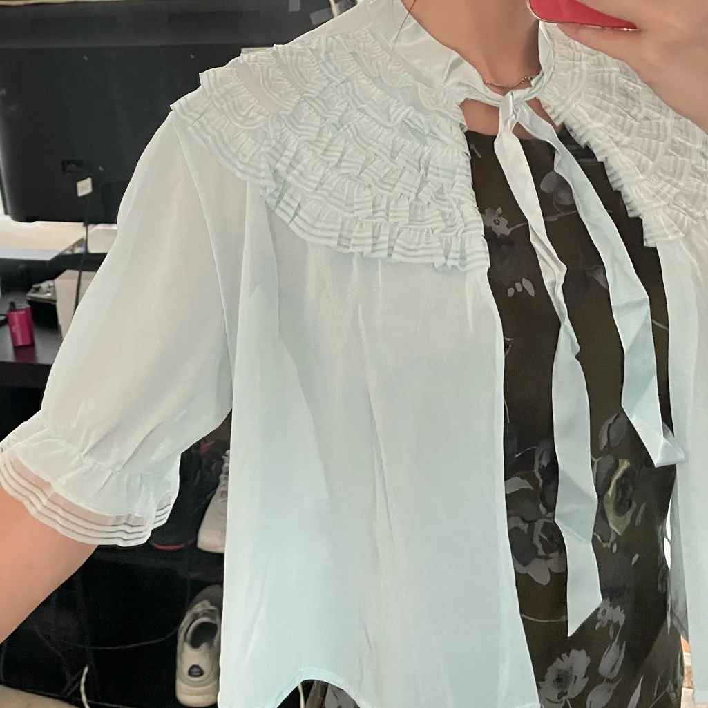 Vintage 1960s pennys adonna sheer top Blue Size M - Image 6