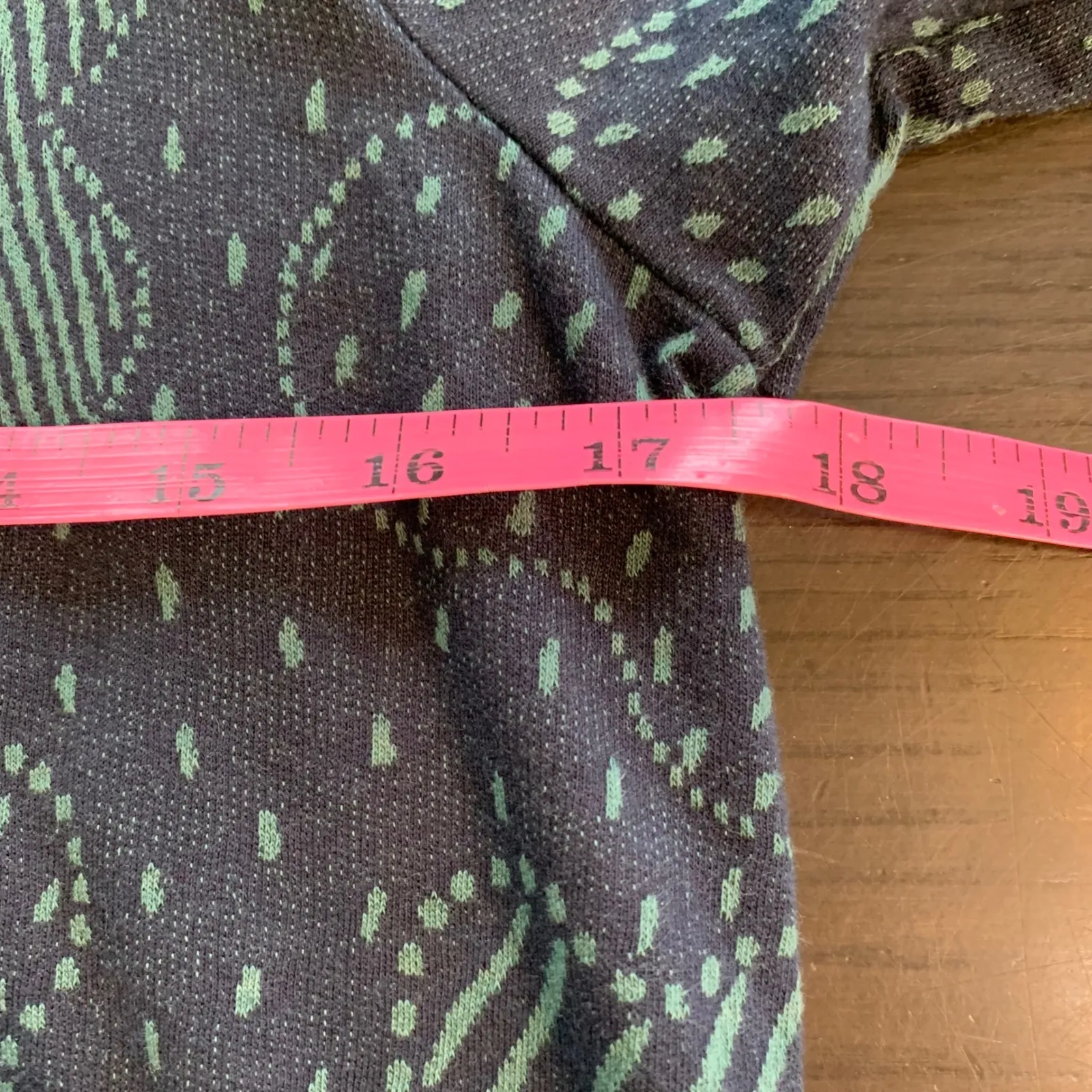 Gudrun Sjoden Organic Cotton Blue Green Print Dress Square Neck Pockets‎ Size S - Image 9