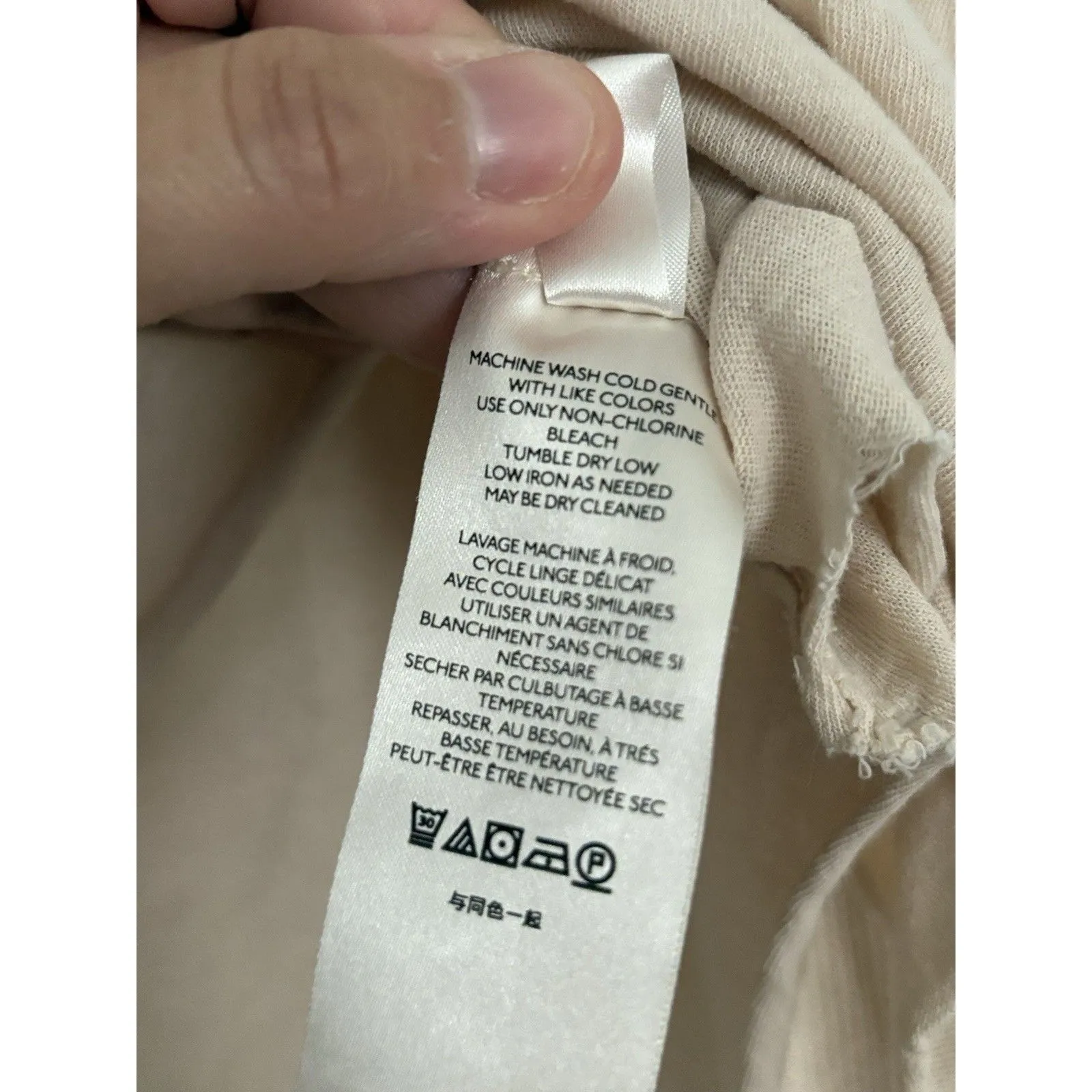 We The Free Free People Catch the Light Top S Beige Cream Crop Long Sleeve - Image 5