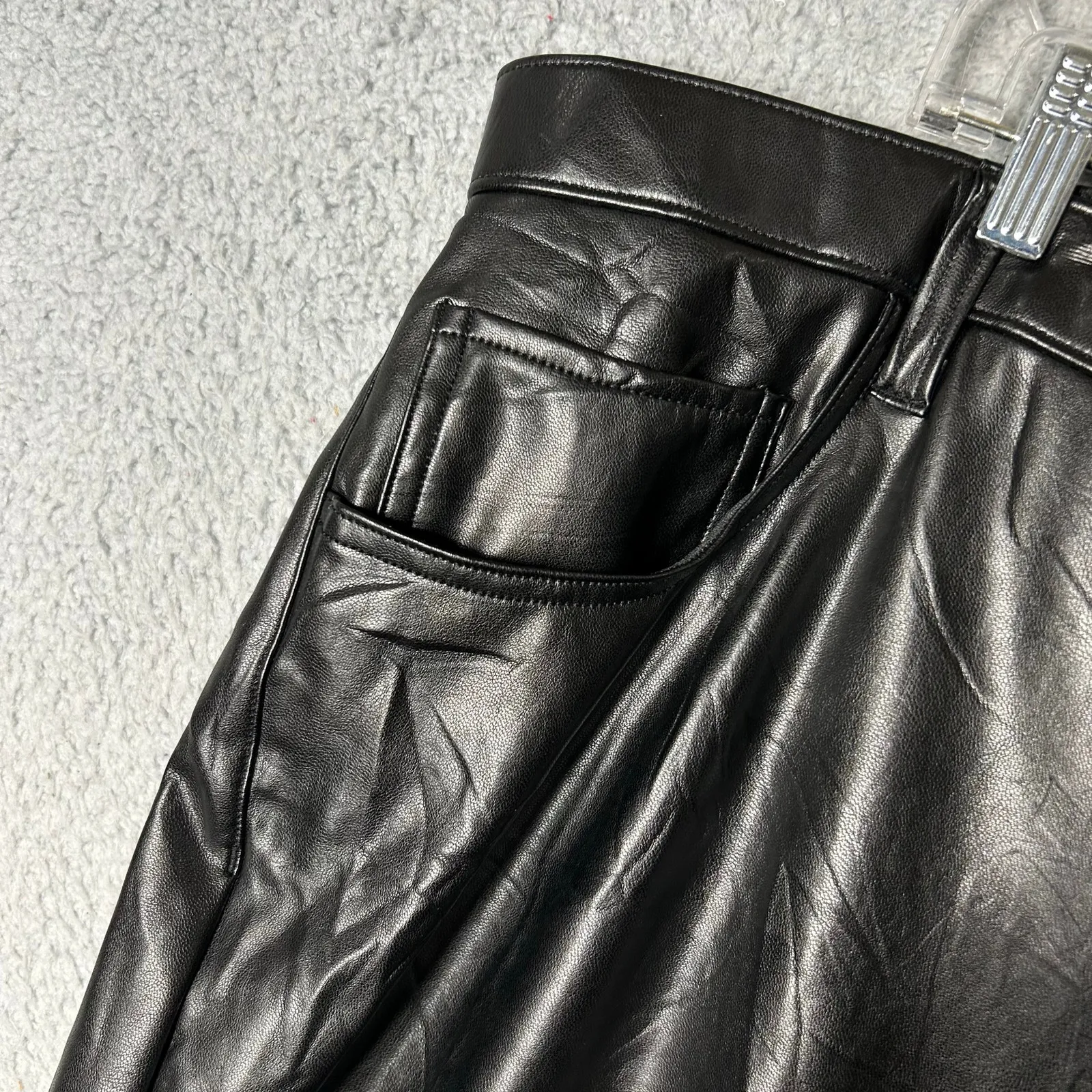 Abercrombie & Fitch Leather Pants Womens 24L '90s Straight Ultra High Rise NEW‎ - Image 10