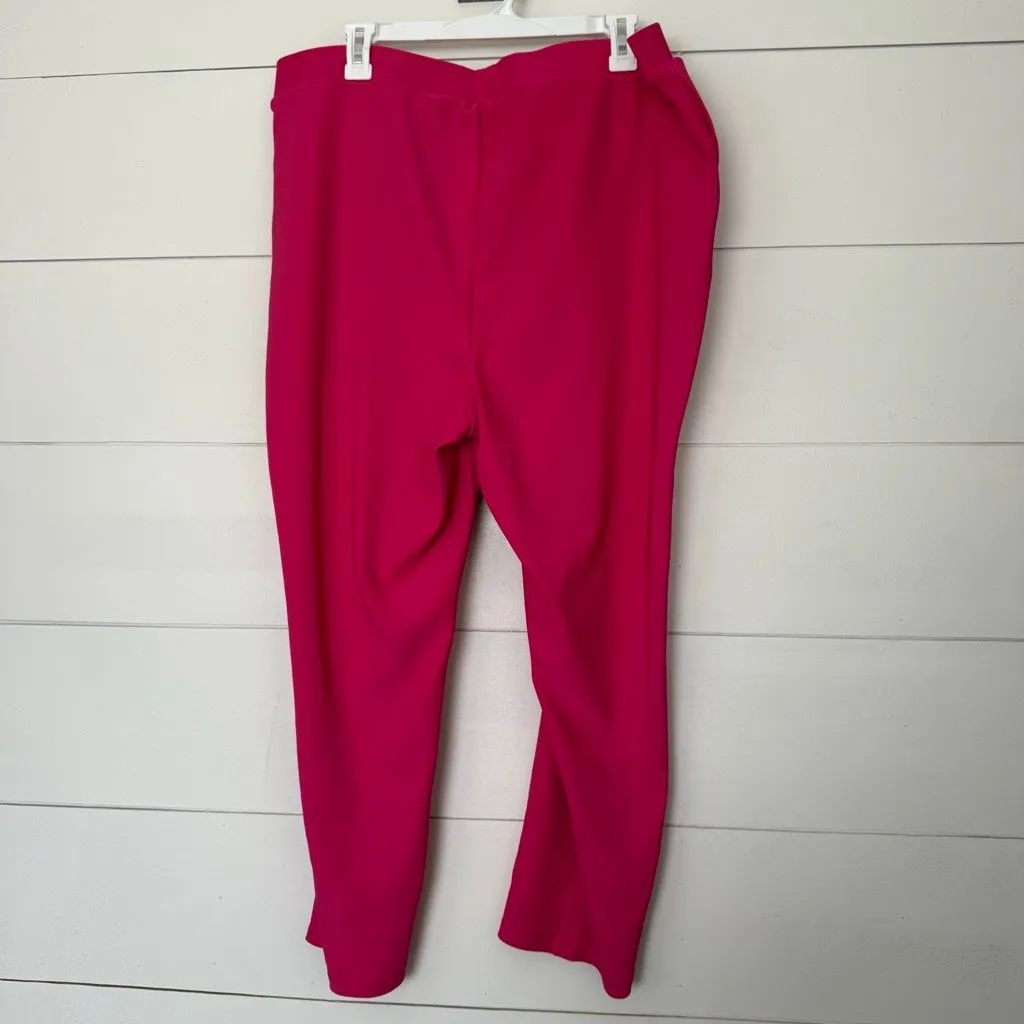 Attitudes by Renee Women’s 1XP Pink Stretchy Plus Size Pull on Pants - Image 2