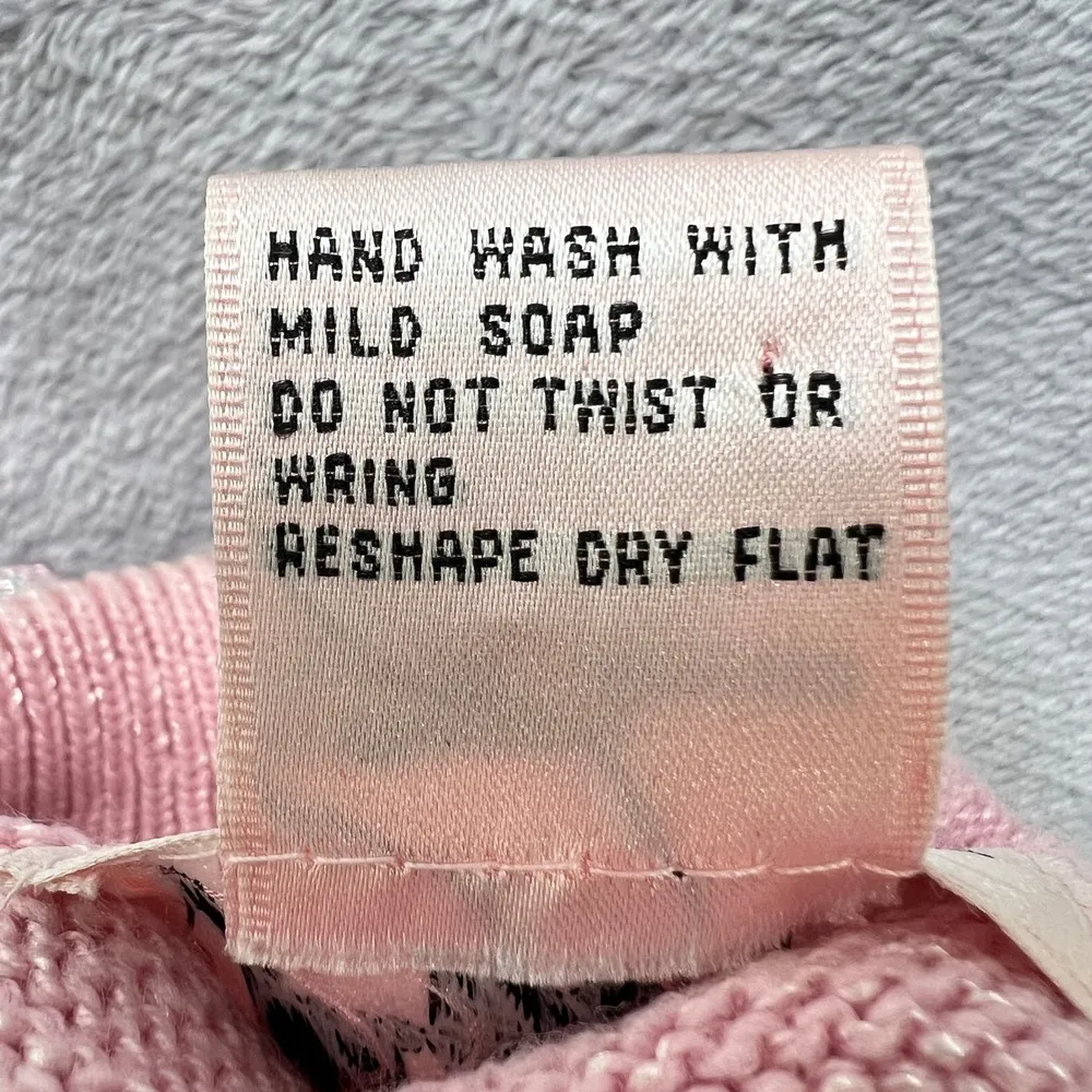 Vintage.Jaclyn Smith Embellished Sweater Mock Neck Pink Knit Pullover Size Small - Image 4