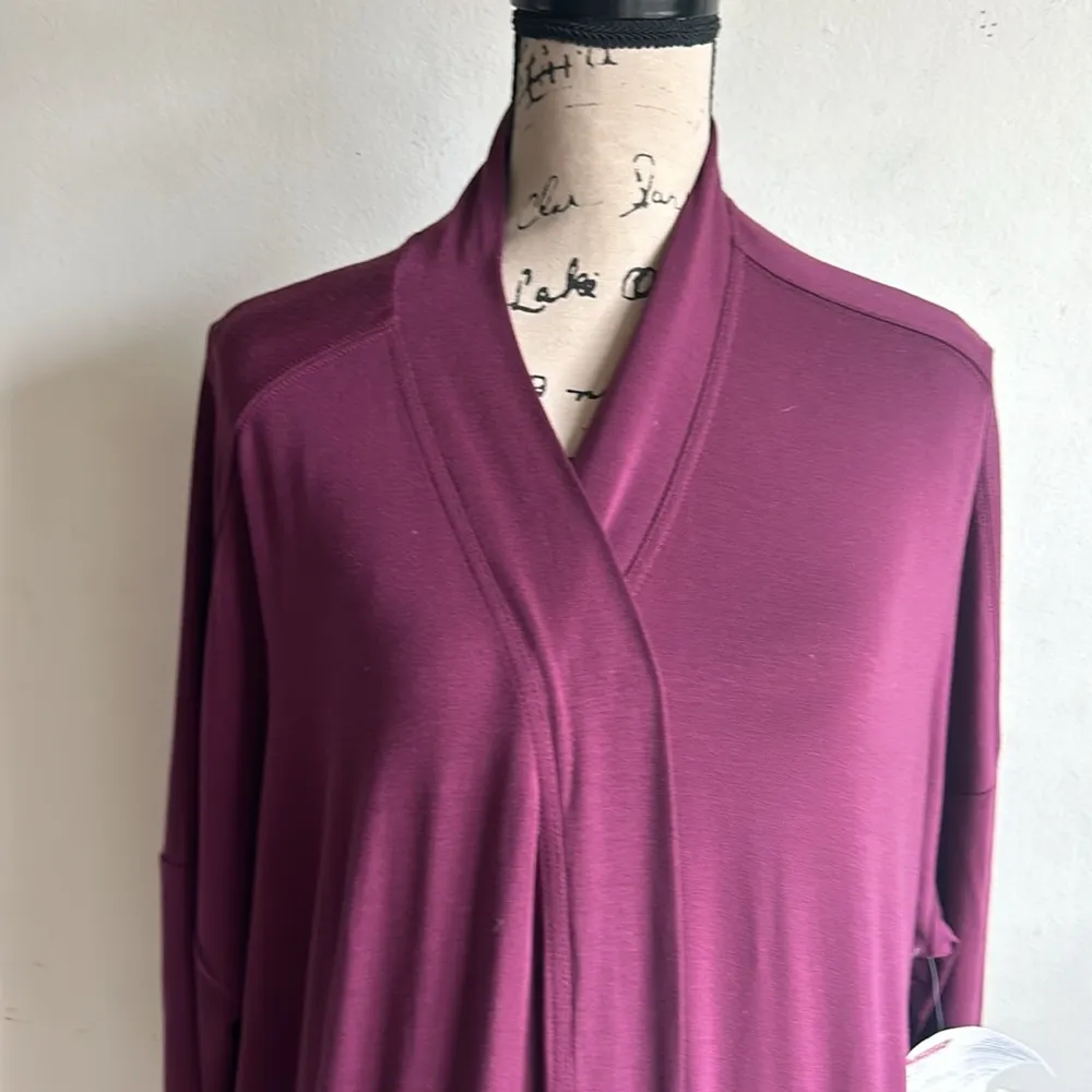 Athleta Modal Long Length Wine Shade Robe Size Small/Medium - Image 4