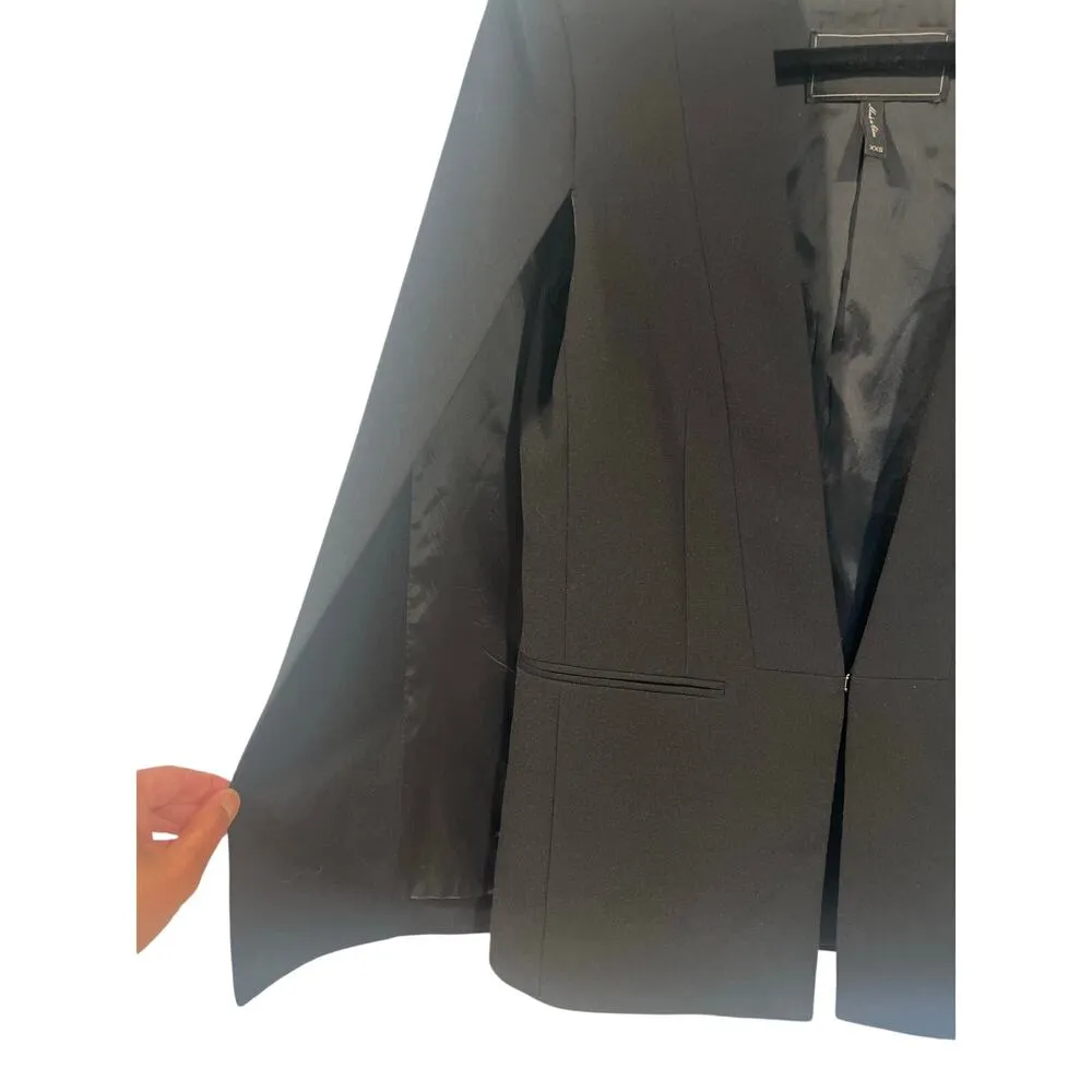 BCBGMAXAZRIA  Upas Cape Blazer Jacket Black Formal Cocktail XXS - Image 4