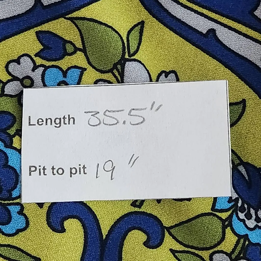 London Times Blue and Green Print Blouson Mini Dress Size 10 Wedding Guest Dress - Image 9