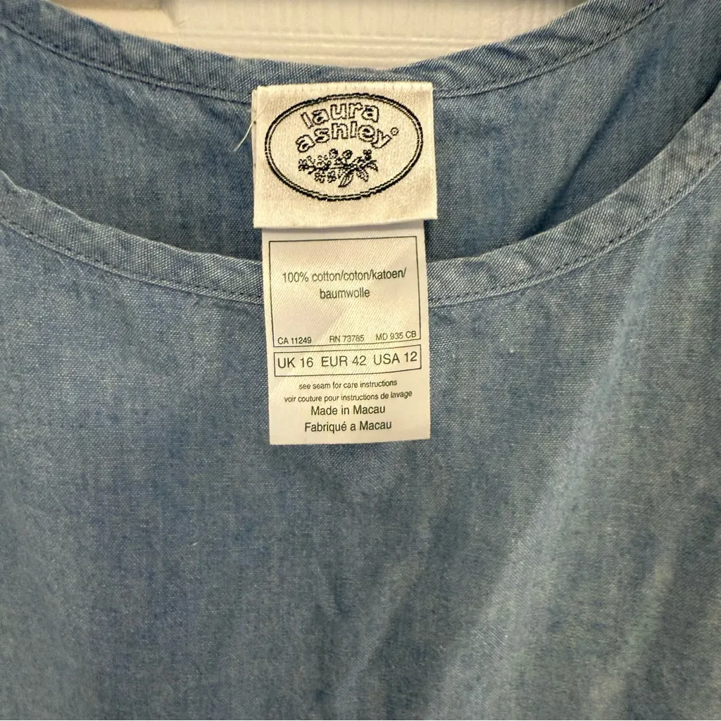 Vintage Laura Ashley Chambray Dress - Image 2