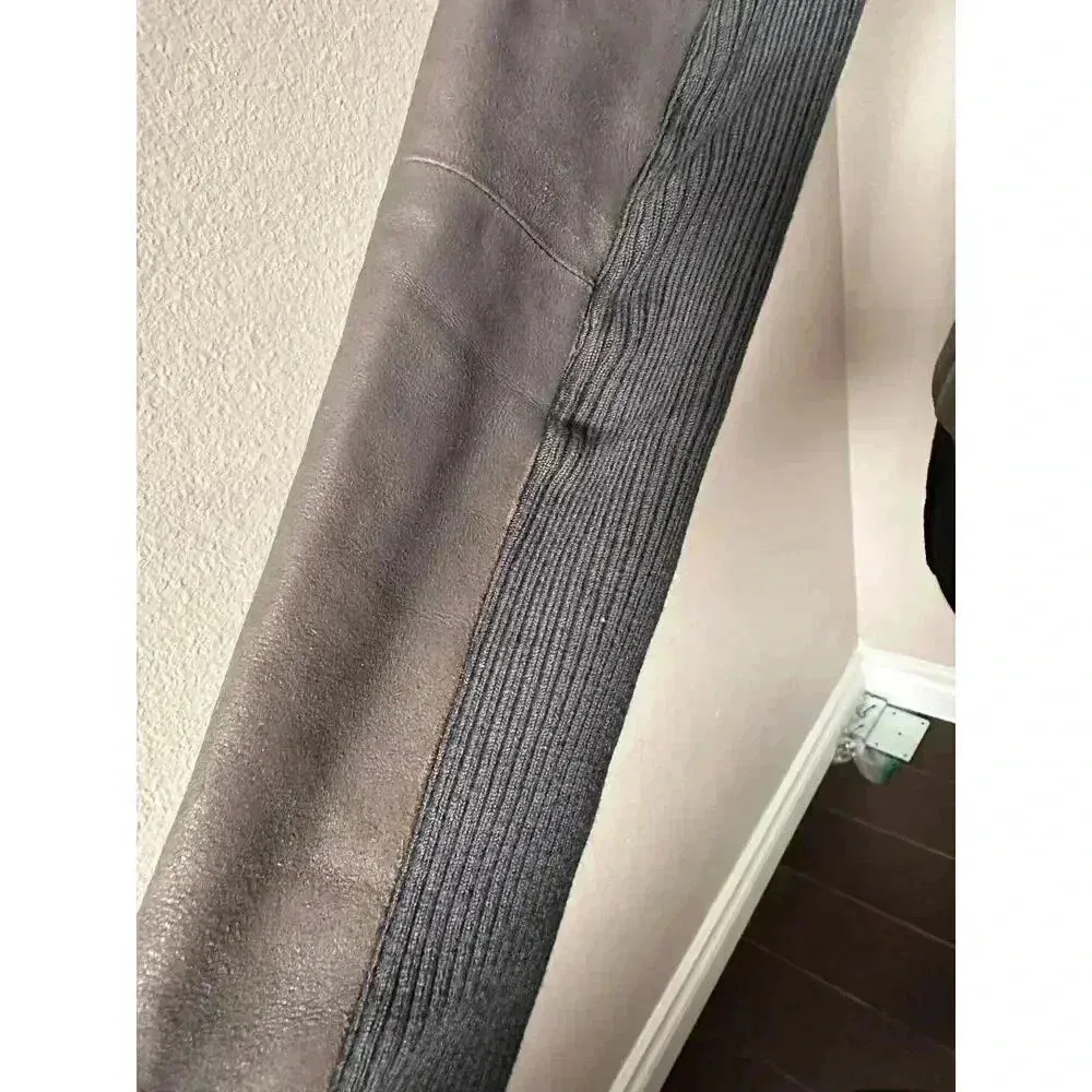 Vince light gray bomber jacket XS Distressed - Image 5