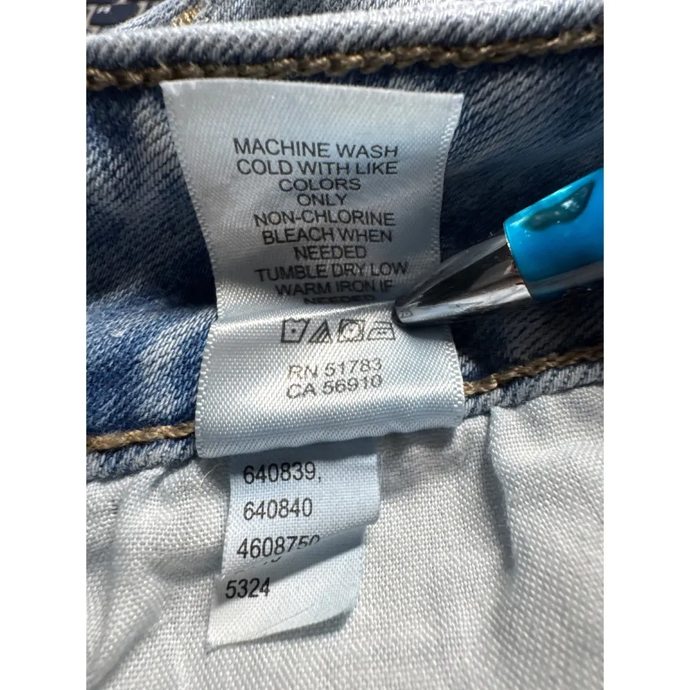 M Jeans by Maurice's Distressed Denim Straight Leg Ankle Jeans 22W Blue - Image 5