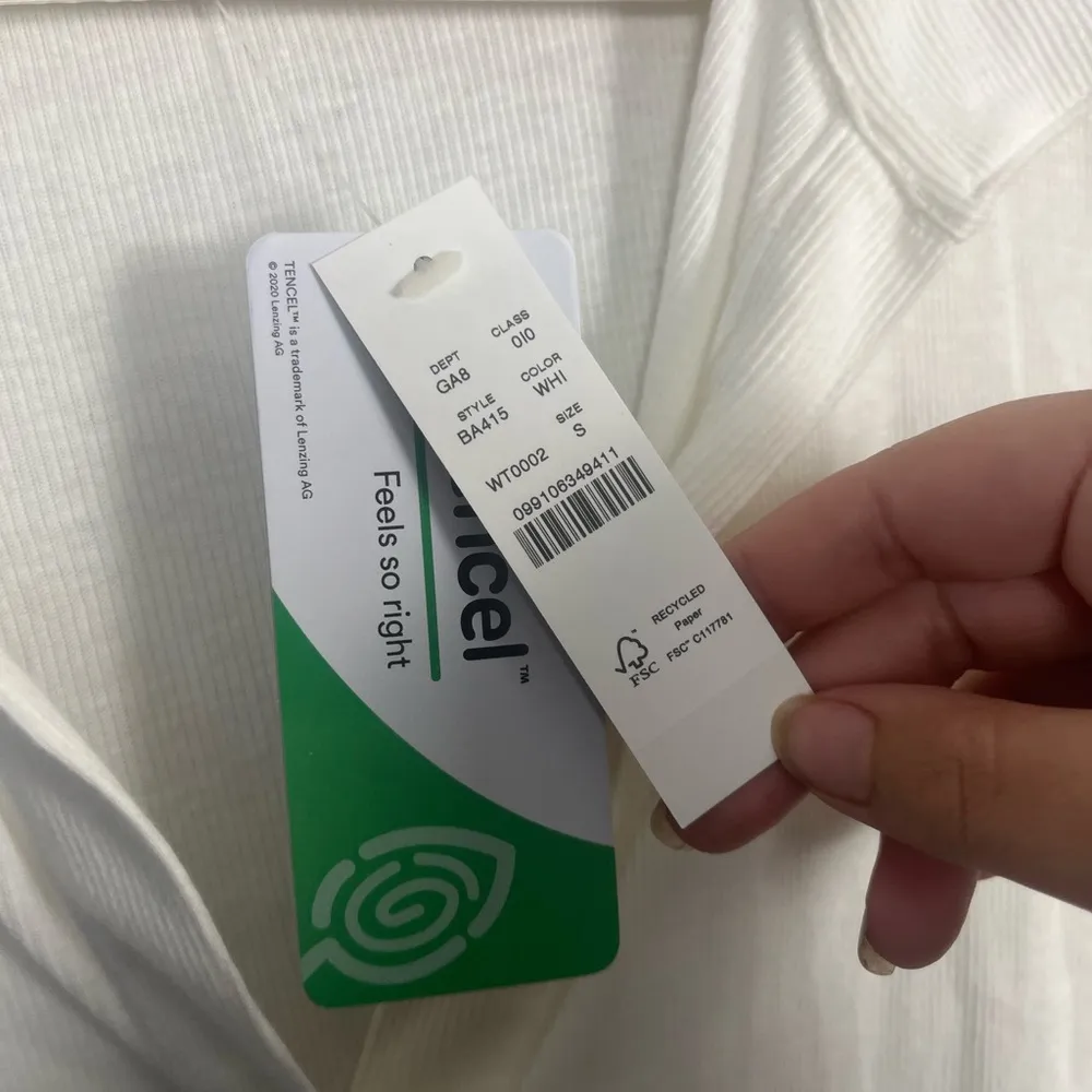 J crew white Ribbed polo long sleeve T-shirt size small new - Image 6