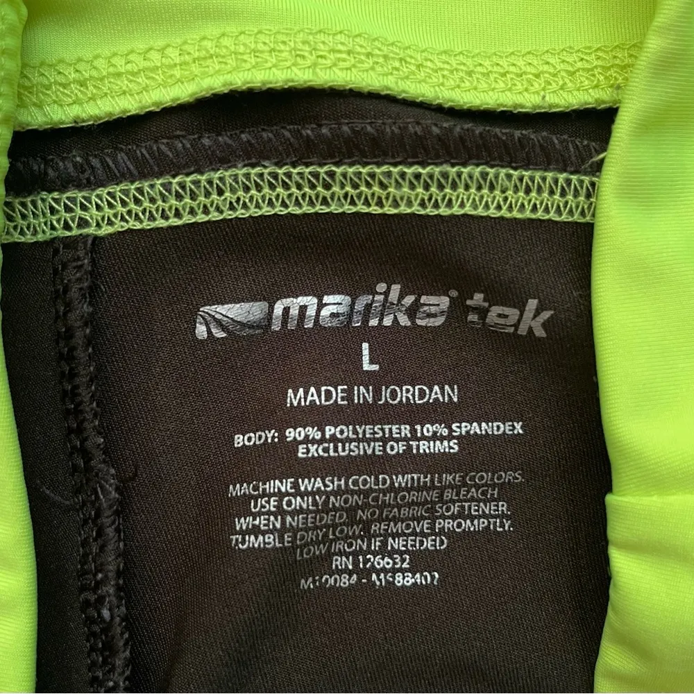 Marika Black and Neon Green Capris Leggings Size L - Image 3