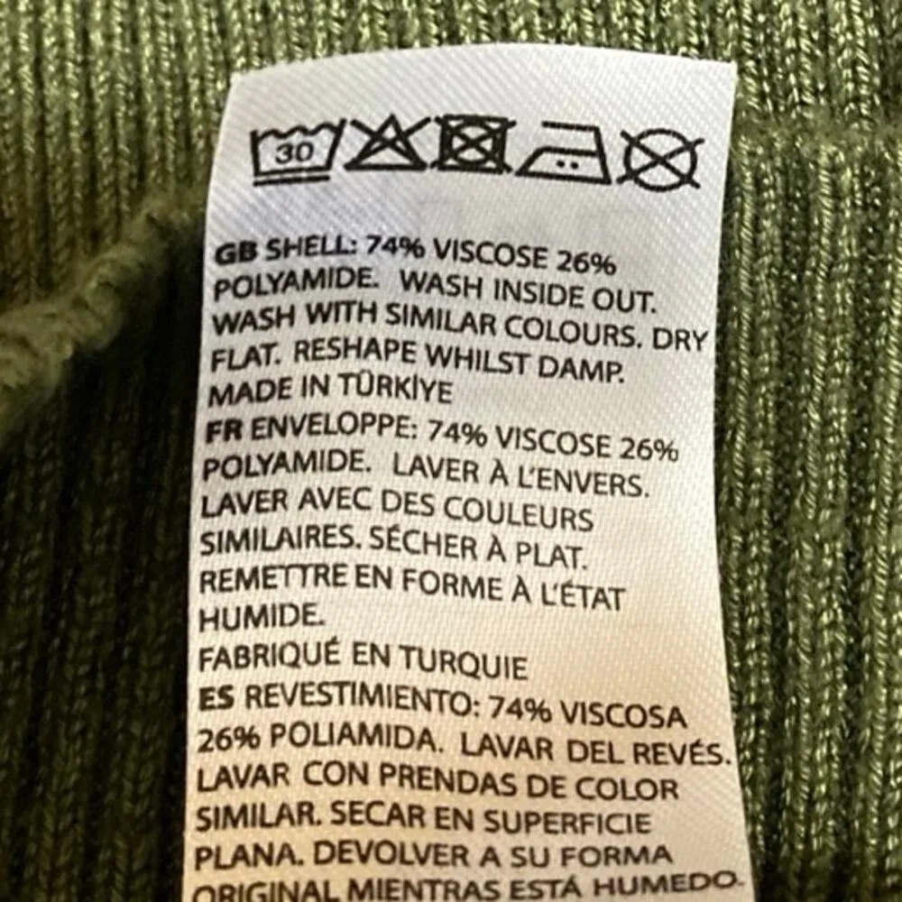 NA-KD Women's Green Rib Knit Long Sleeve Crew Neck Slim Fit Sweater Top Size S - Image 4