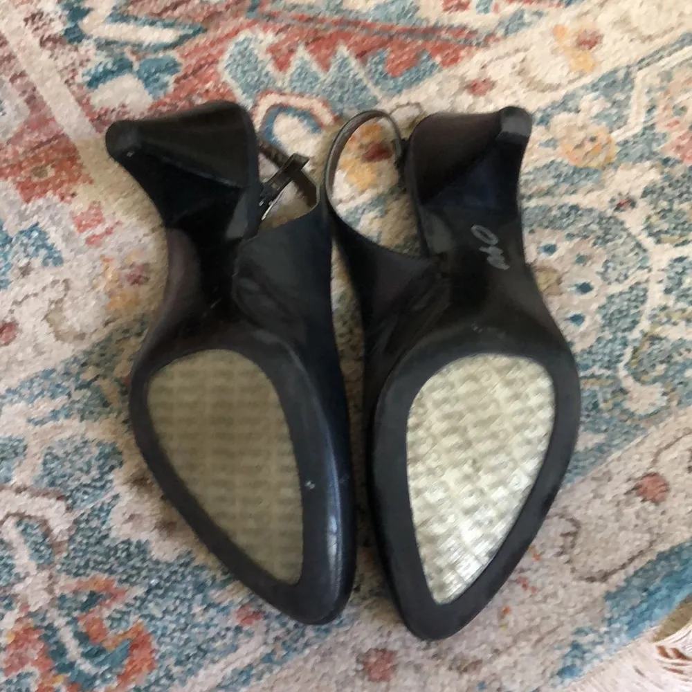 Calvin Klein Ashton Navy Leather Slingback Pumps Heels Size 8.5 - Image 3