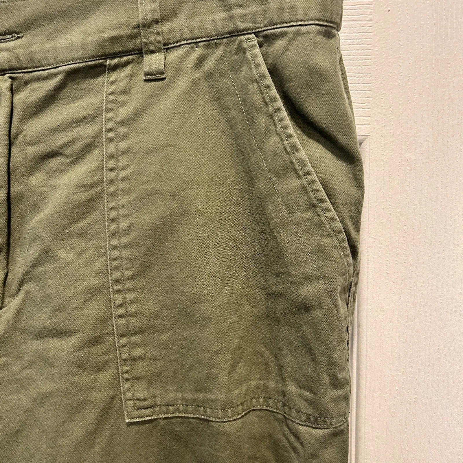 GAP Women Olive Green Joggers Elastic Waist Sz L Lyocell Blend Beach Athleisure - Image 2