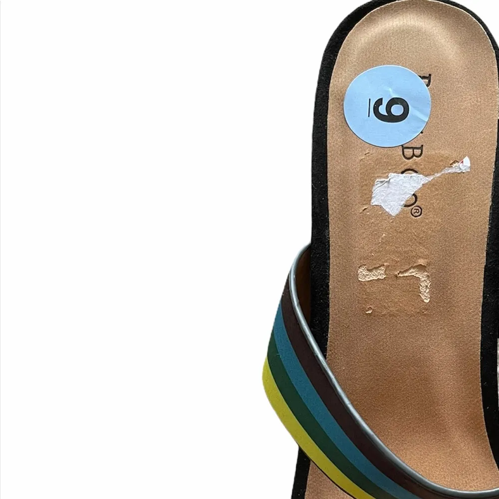 NEW Bamboo Multicolored Striped Slip On Sandal - Image 5