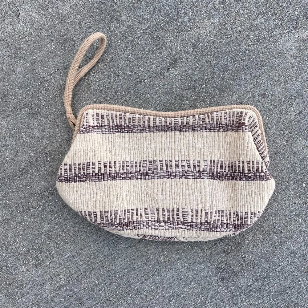 Carpetbags of America Wristlet clutch bag purse 70s Retro Vintage Neutral Tan - Image 6