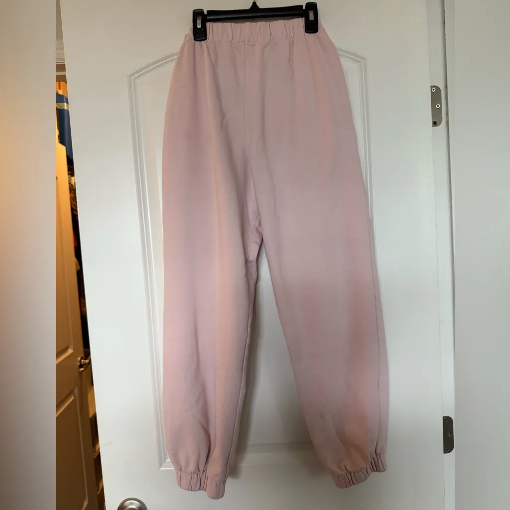 Women's Brandy Melville Pink Jogger Pants - Image 6