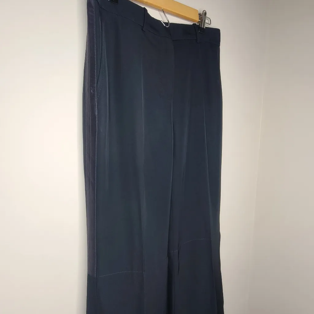 Yves Saint Laurent YSL‎ Rive Gauche High Rise Black Tuxedo Pant Size EU 40 - Image 2