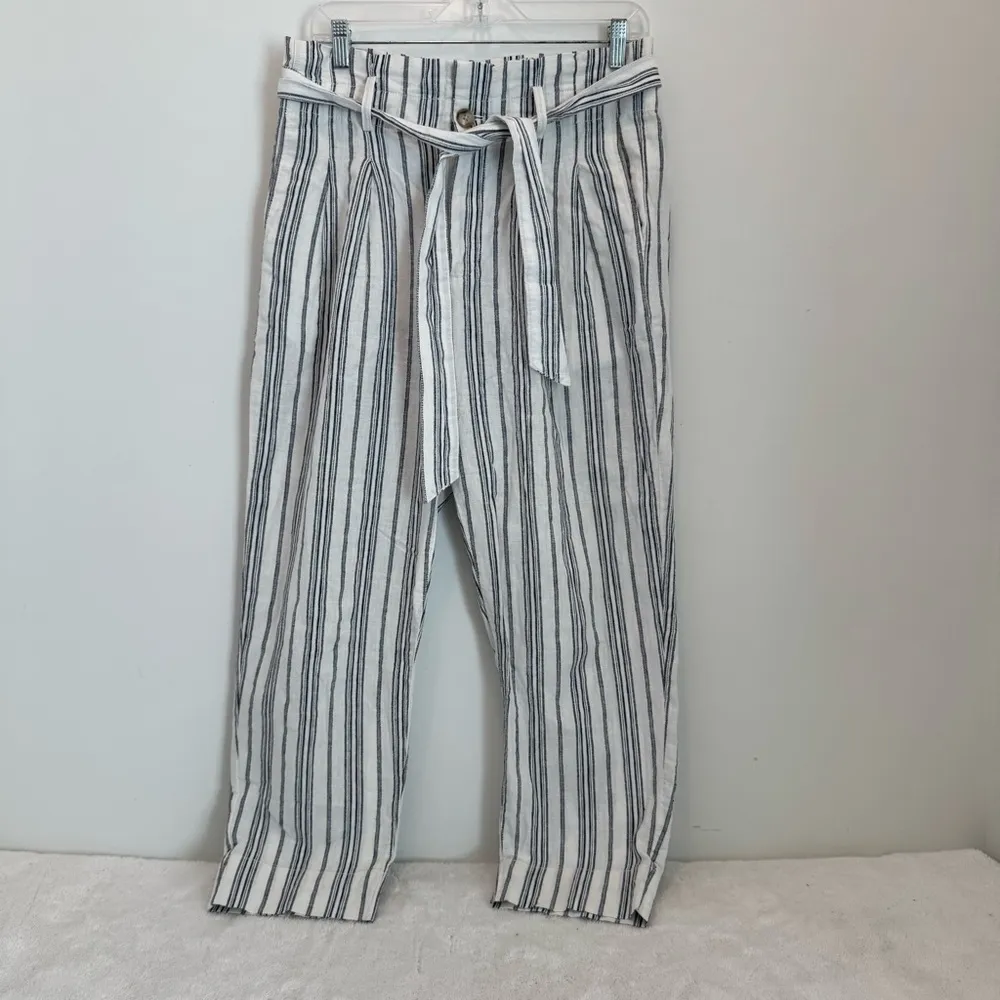 Madewell Linen Paper Bag Pants Size 6 - Image 2