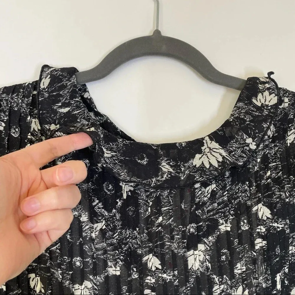 NEW Free People These Dreams Black Floral mini Long Sleeve Dress Size Small - Image 7