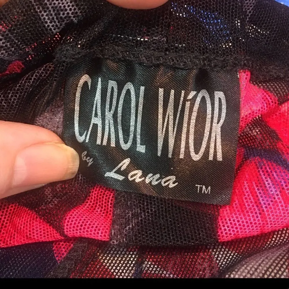 Carol Wior Floral Sheer Swimsuit coverup Pants Size L/XL Black - Image 4