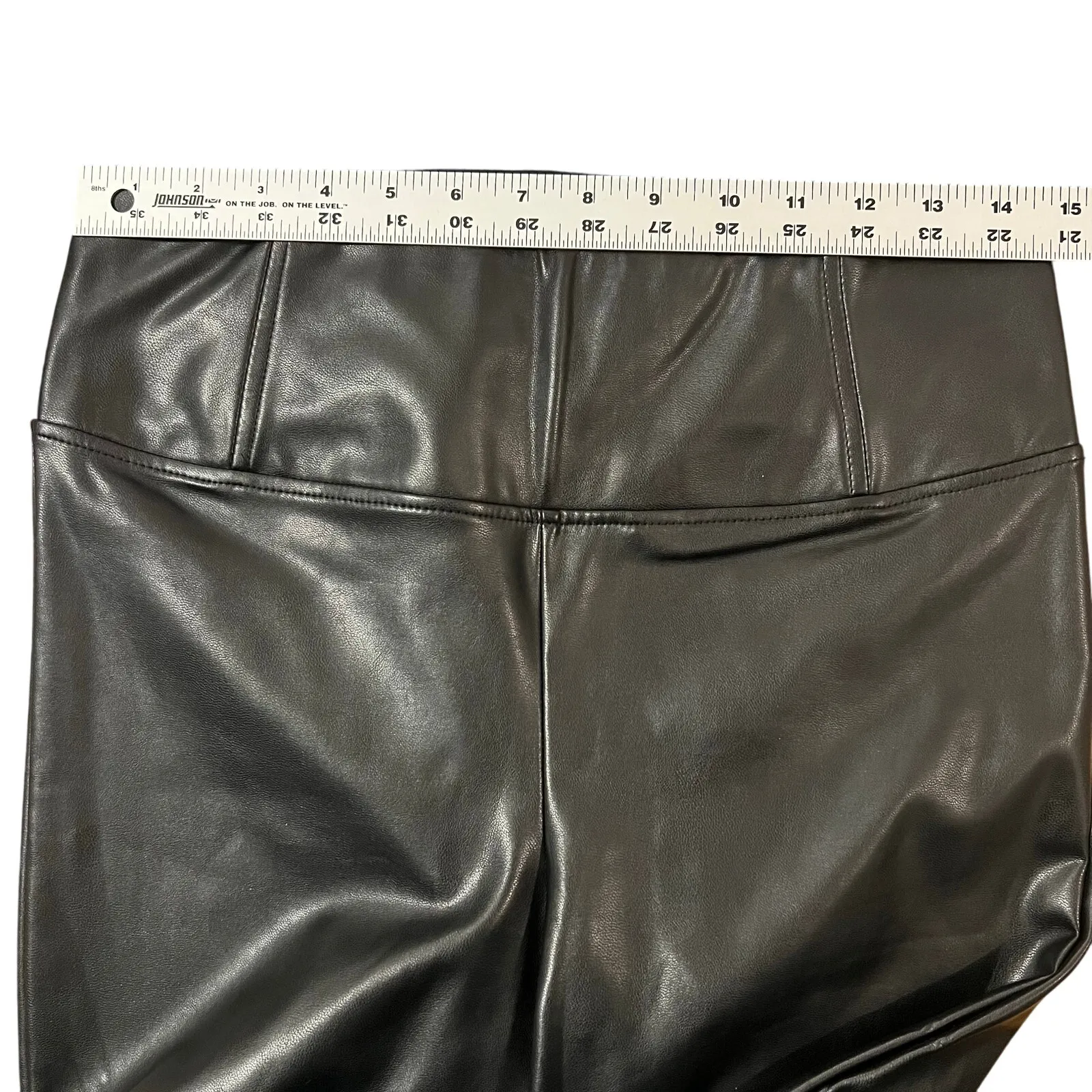 Badgley Mischka  Faux Vegan Leather Pants Leggings Size Medium Slim Fit - Image 10