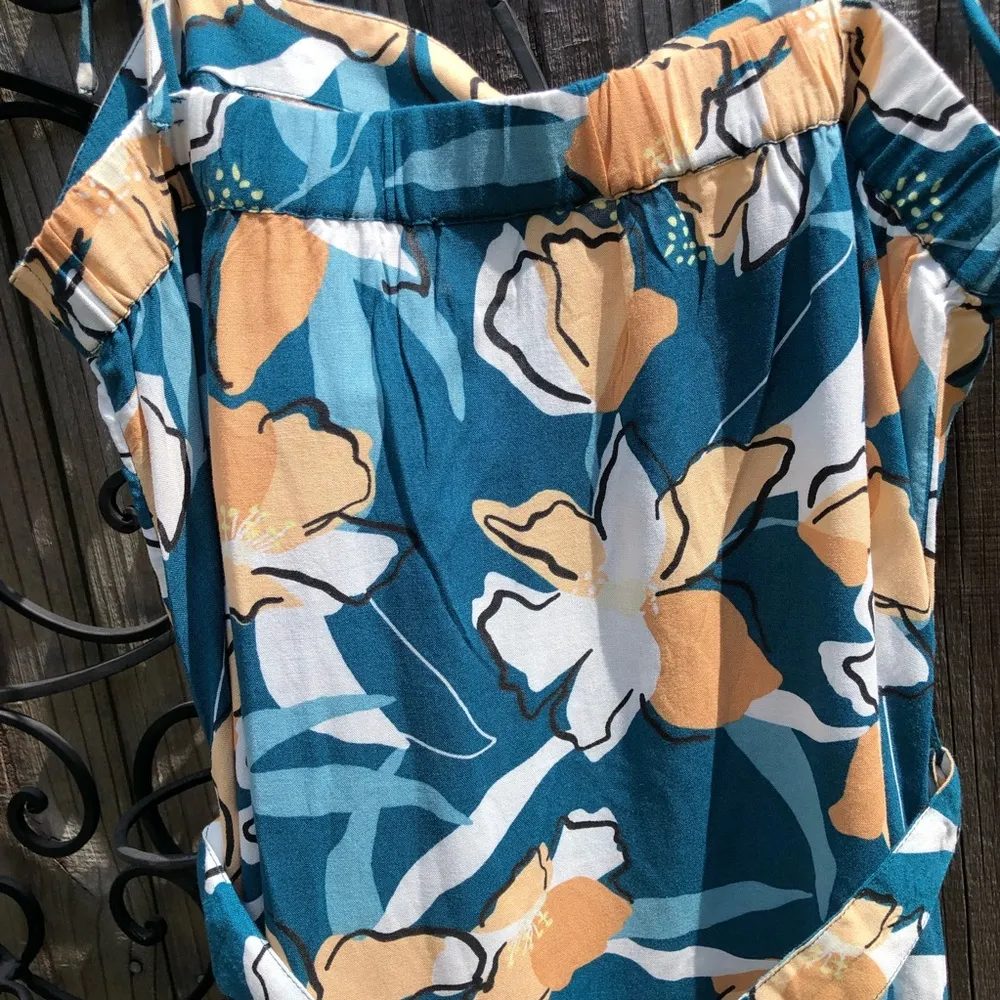 Roxy Nowhere to Hide Dress Small Midi Print Strappy Hibiscus 🌺 - Image 12