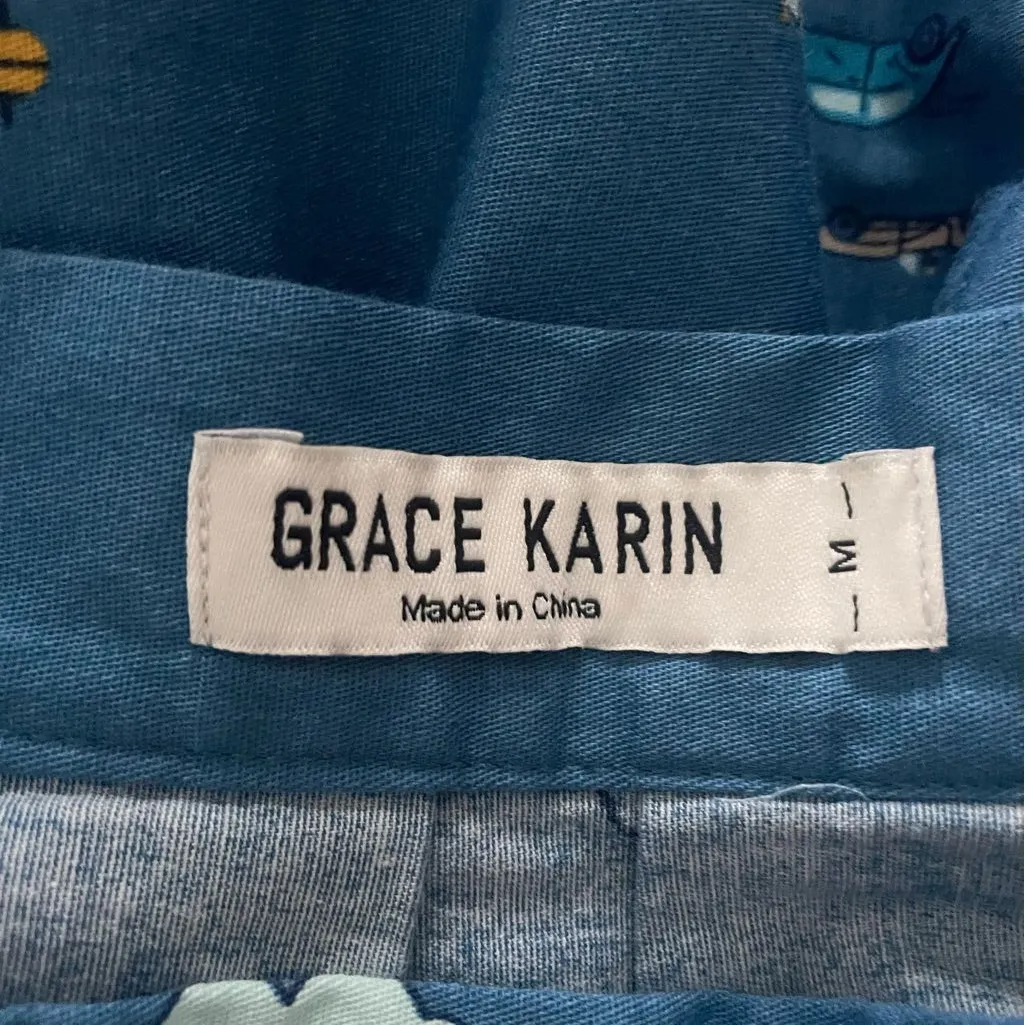 Grace Karin Blue Cityscape A-Line Skirt - Image 4