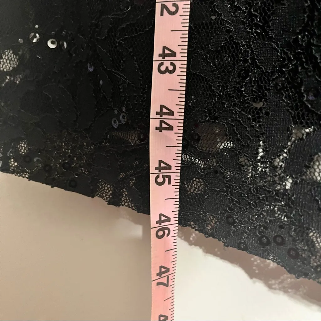 Lauren‎ Ralph Lauren Black Stretch Sleeveless Sequin Lace V-Neck Size 16 W - Image 7
