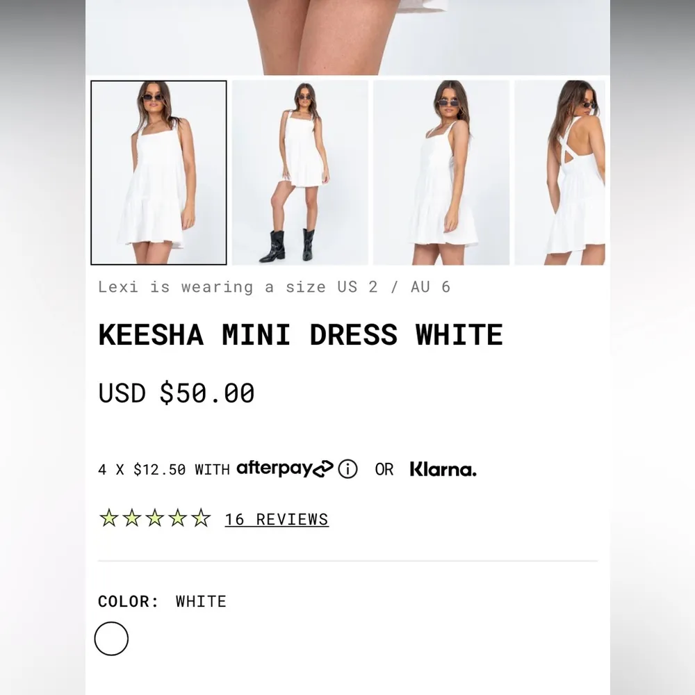NWT Keesha Mini White Dress Size 0 Sold Out Online! - Image 5