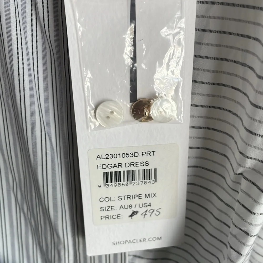 ACLER Edgar Dress In White Stripe Size 4 - Image 8