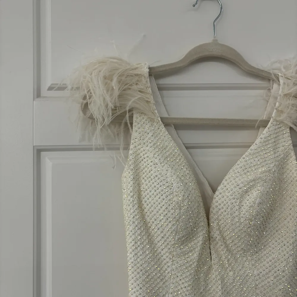 Portia and Scarlett Rhinestone Feather Dress White Size 2 - Image 10