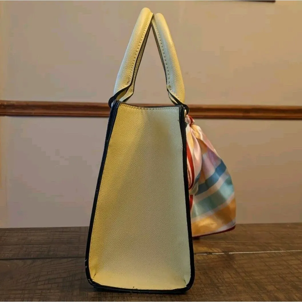 EUC ALDO Pastel Yellow Crossbody Shoulder Hand Bag Scarf Preppy Whimsycore Twee - Image 4