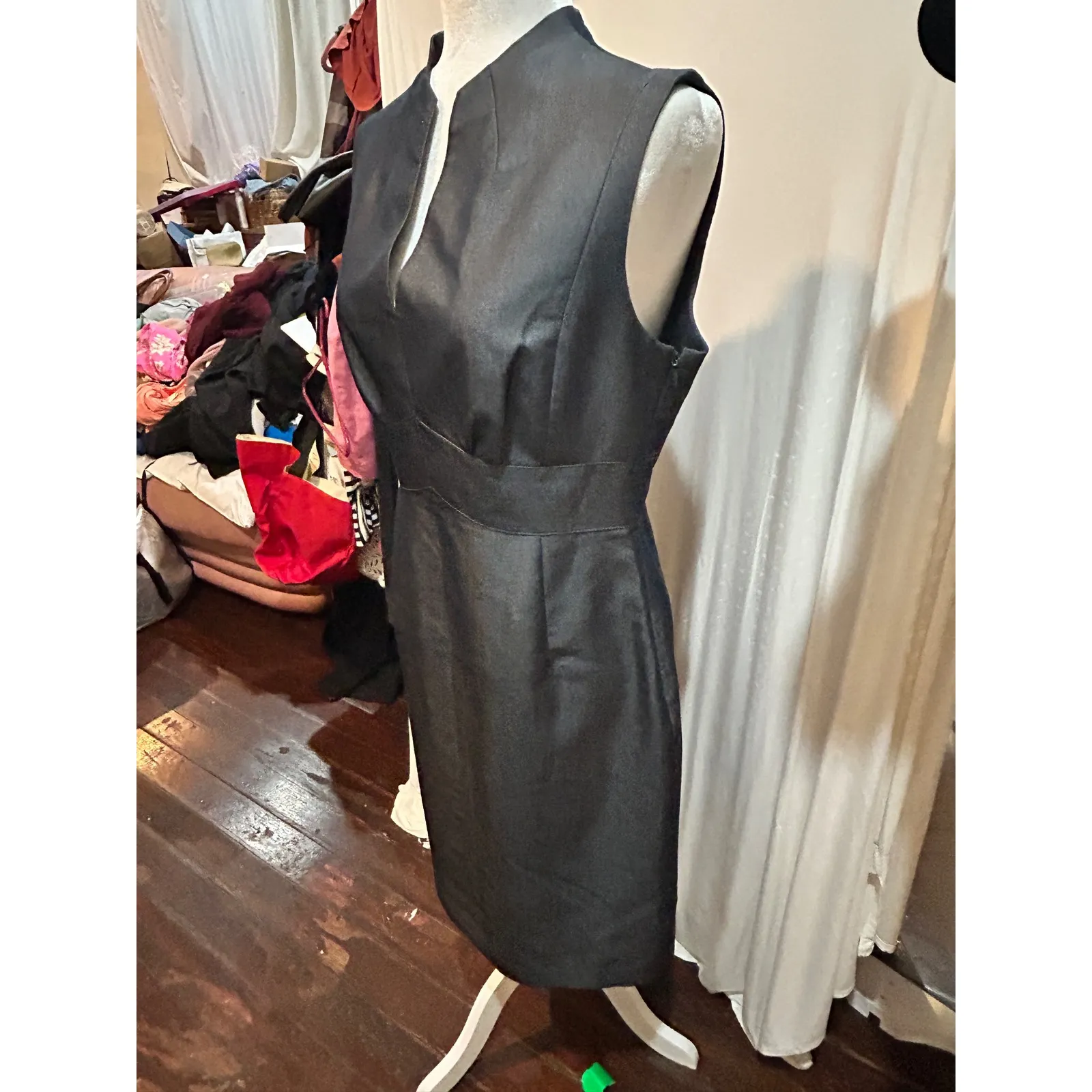 Antonio Melani Black Sleeveless Sheath Dress‎ Career Cocktail Party Elegant - Image 3