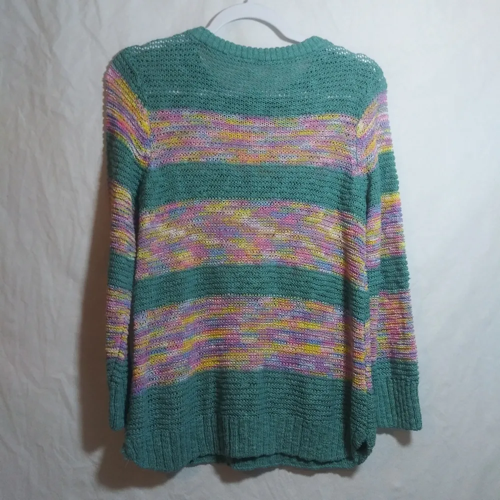 Soft Surroundings Serafina Sweater Multicolor Knit Striped Women's Sweater Sz PS - Image 10