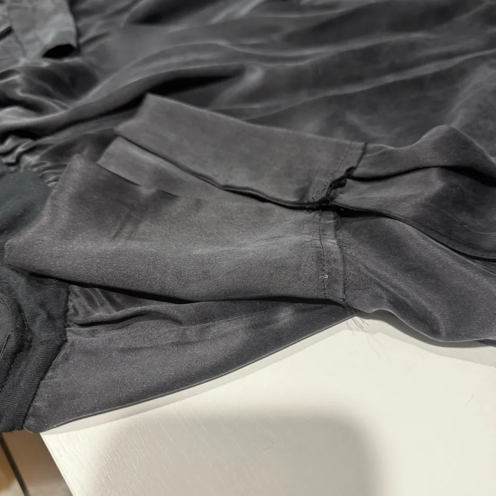 $428 Kiki de‎ Montparnasse Chameuse Charcoal Silk Bodysuit Women's Size M – Wrap Black Size M - Image 7